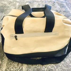 Unisex Large Lululemon Cream & Black Duffel Bag